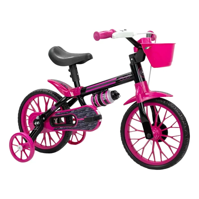 Bicicleta Fiat 500 R12 Negro/Rosa